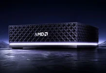 AMD “Halo Box” AI Mini PC Release As Linux Driver Patch With RGB Control AMD Halo Box AI Mini PC front view showing geometric metal chassis and subtle base lighting