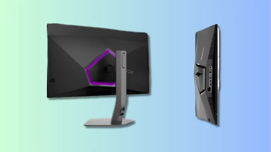 AOC OLED monitor rear and side design with slim profile and RGB lighting
