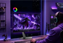 AOC AGON Pro AG326UZD2 4K 240Hz OLED Monitor Stuns With €799 Price AOC OLED monitor used in gaming setup with RGB lighting