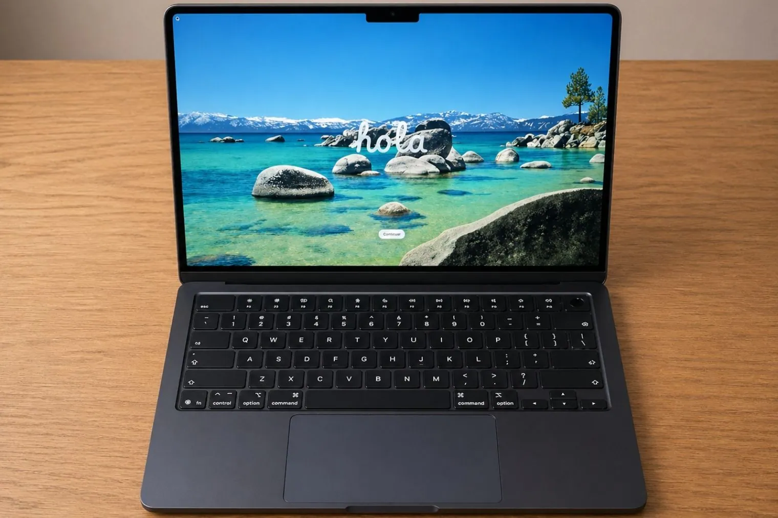 9 Best Laptops for MATLAB in 2026 45 Top view of MacBook Air 13 M5 showing full keyboard layout, large trackpad, and notch display with macOS interface.