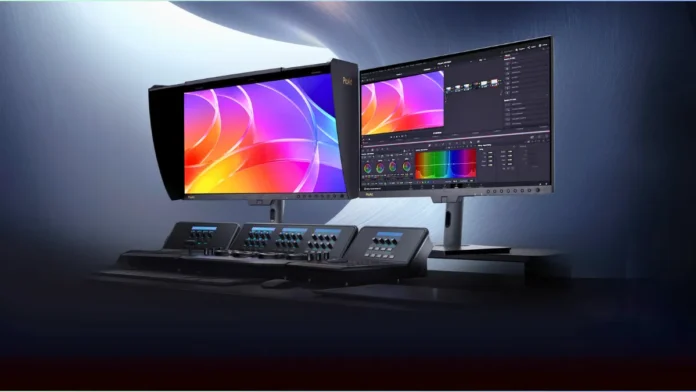 ASUS ProArt monitor used in professional color grading setup