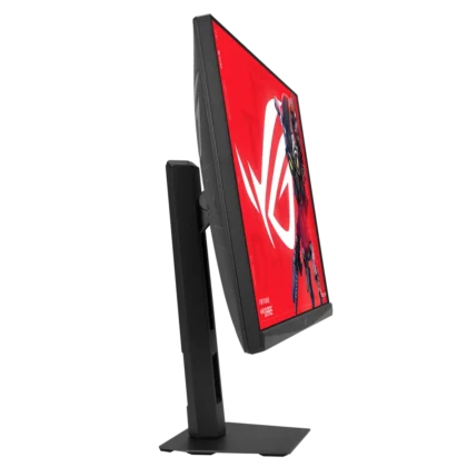 ASUS ROG monitor slim side profile showing thin bezels and stand