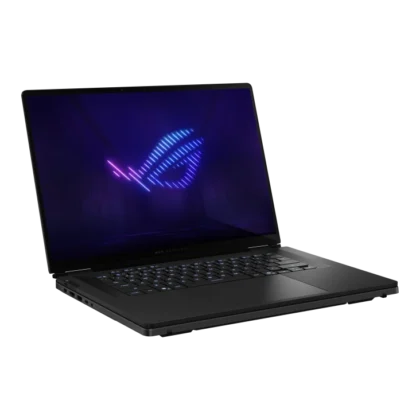 Angled view of ASUS ROG Zephyrus Duo 2026 highlighting slim chassis RGB keyboard and display