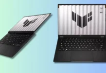 ASUS TUF Gaming A14 (2026) Hits UK at £1,649 With Ryzen AI Max, 165Hz Screen ASUS TUF Gaming A14 2026 gaming laptop shown from angled and front open views with slim black chassis