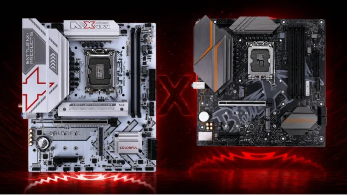 COLORFUL B860M and B760M motherboards side by side comparison