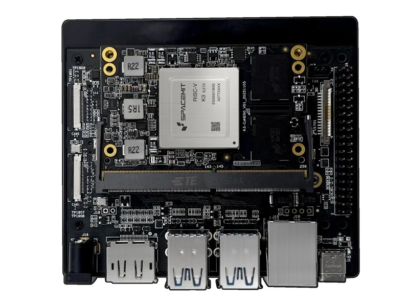 K3 COM260 carrier board showing processor module USB ports Ethernet and expansion connectors