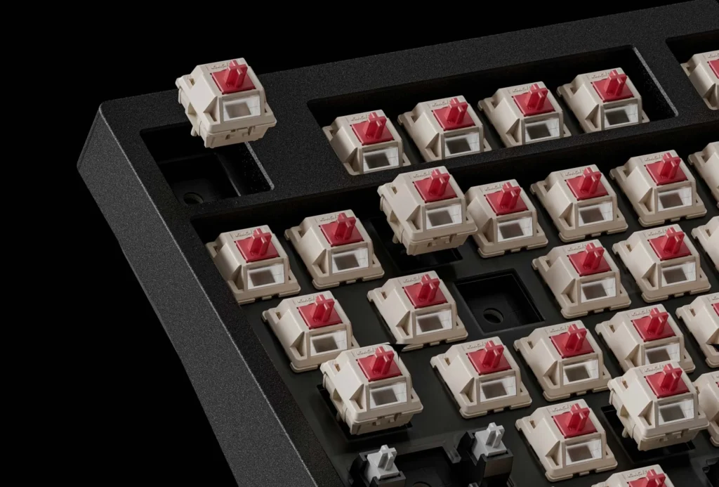 Keychron P6 Ultra keyboard with removable mechanical switches placed on PCB for customization