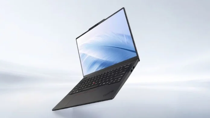 Lenovo ThinkPad X14 2026 open laptop showing display with thin bezels, full keyboard with TrackPoint, and compact professional laptop design