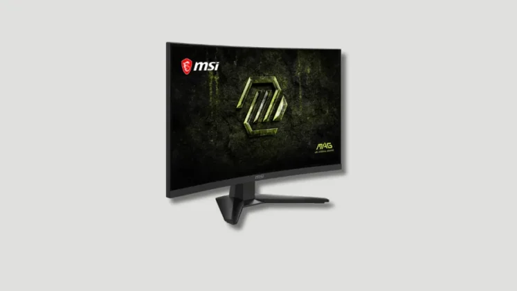 MSI MAG 275CQDF X24 angled view showing curved screen