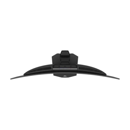 MSI MPG 341CQR X36 top view highlighting curvature and vent design along rear