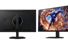 Samsung Odyssey G80HS Launches as First 6K Gaming Monitor With 330Hz Dual Mode Samsung Odyssey G80HS monitor front and rear view showing flat display panel, slim bezels, central stand, and rear RGB lighting ring design