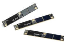 SK hynix 192GB SOCAMM2 Brings 2x Speed to AI Servers Multiple SK hynix SOCAMM2 memory modules arranged together