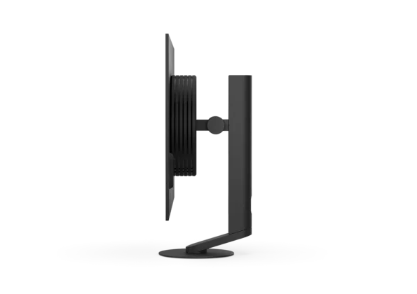 Side view of Sony INZONE M10S II monitor highlighting slim panel depth and ergonomic stand