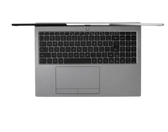 System76 Pangolin Pro top view showing full size keyboard numeric pad and large touchpad