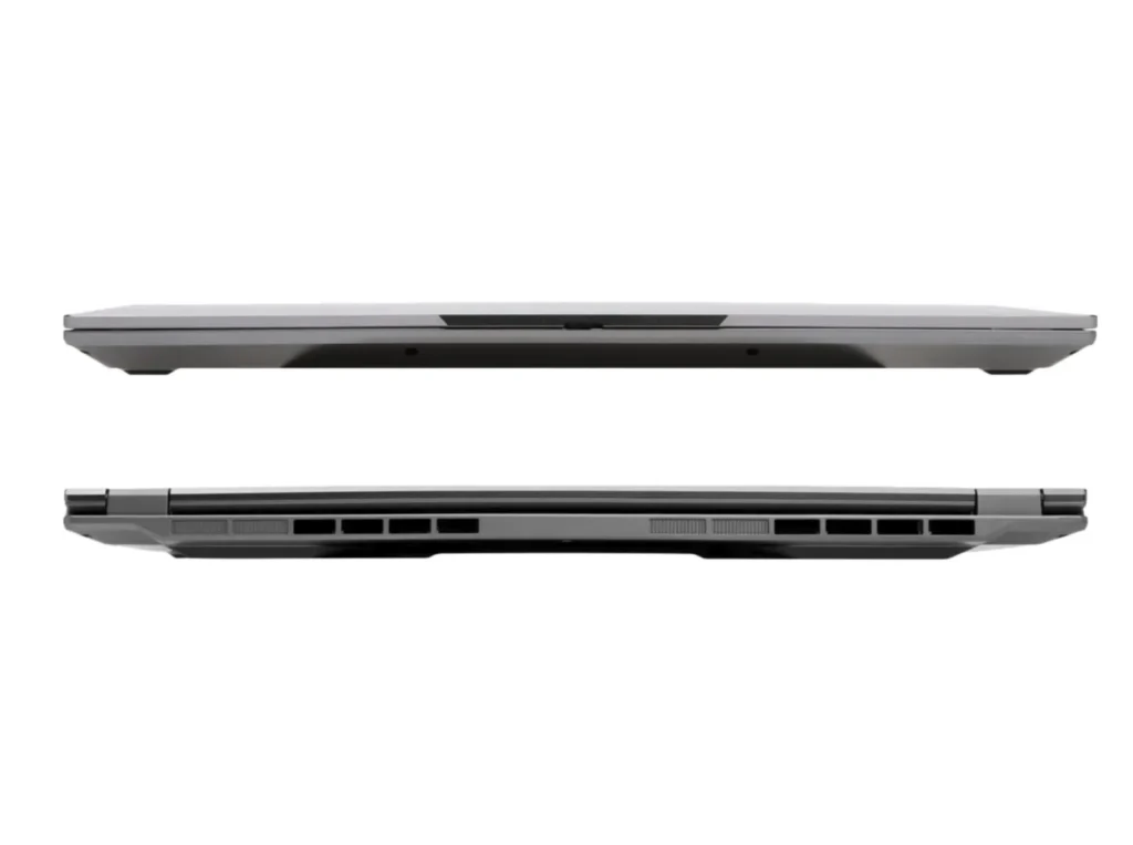 System76 Pangolin Pro rear view showing cooling vents hinge design and airflow system