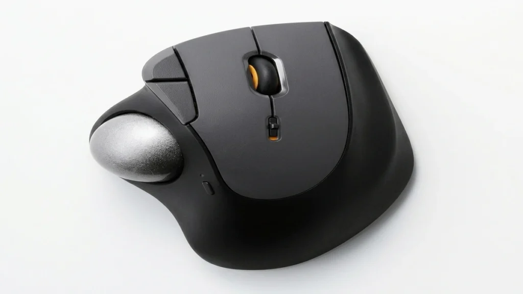 ELECOM IST PLUS Trackball Mouse Debuts with Ball Bearing Support and Onboard Memory 1 ELECOM IST PLUS thumb-operated wireless trackball mouse with ergonomic design and silver trackball