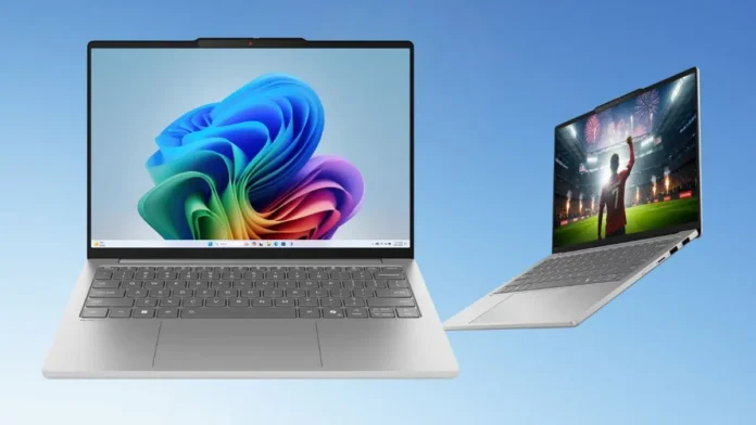 Lenovo IdeaPad Slim 5i 13IWC11 lightweight 13.3-inch laptop shown from front and angled side view