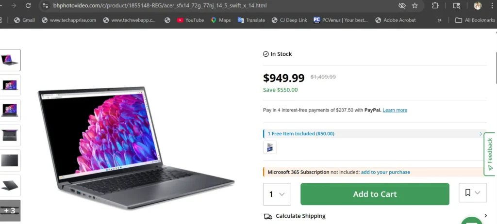 Acer Swift X deals