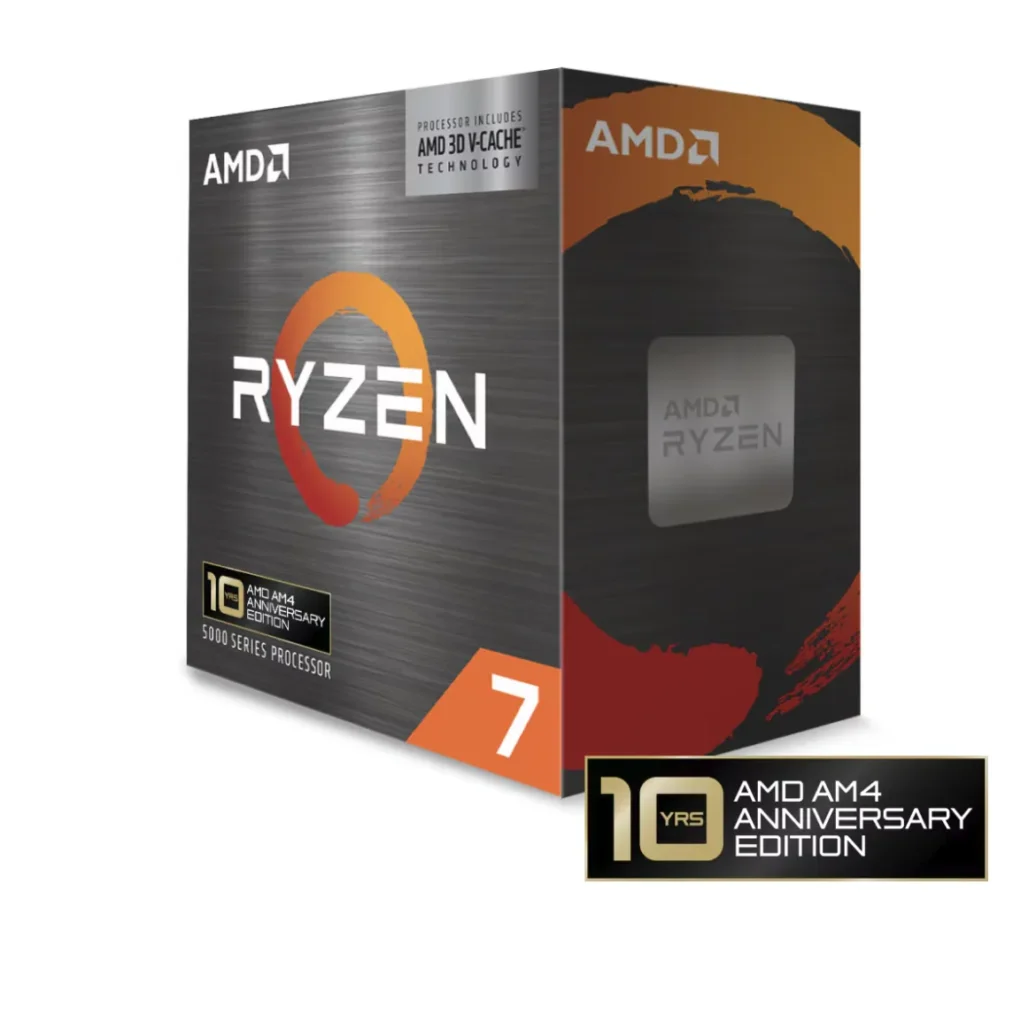 AMD Launches Ryzen 7 7700X3D and Revives Ryzen 7 5800X3D for AM4 Gamers 1 AMD Ryzen 7 5800X3D 10th Anniversary Edition retail box for the AM4 platform
