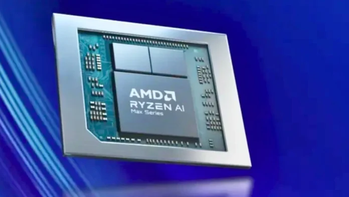 AMD Ryzen AI Max 400 Processor AMD Ryzen AI Max 400 series processor render with AI Max branding on package design