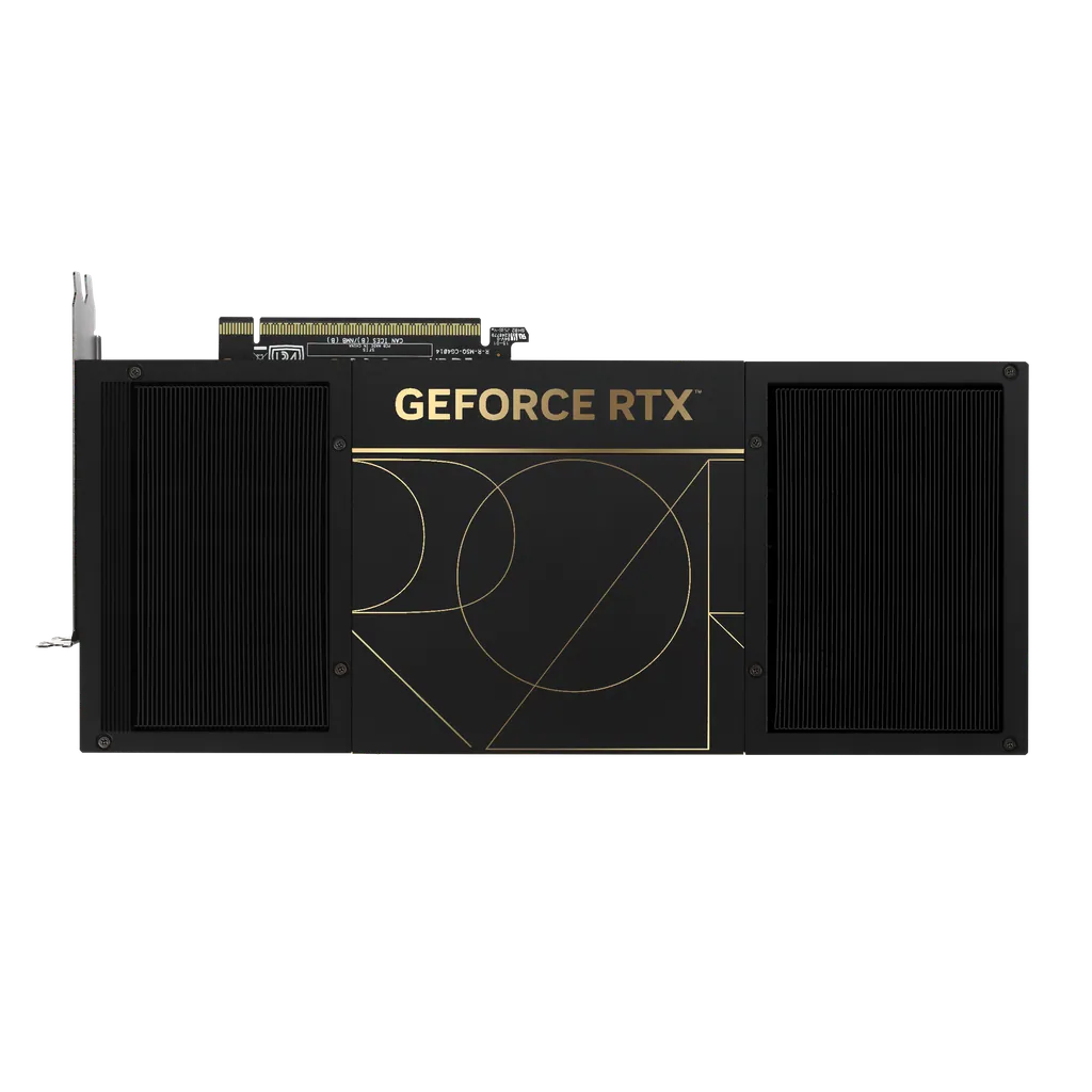 ASUS ProArt GeForce RTX 5090 graphics card rear design with metal backplate and cooling vents