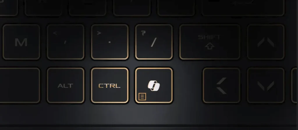 ASUS TUF Gaming F16 Review: Popular Gaming Tested 29 Close-up view of ASUS TUF Gaming F16 keyboard shortcut key section.