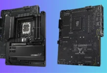 ASUS Reveals TUF GAMING Z890-BTF WIFI7 Hidden-Connector Motherboard ASUS TUF GAMING Z890-BTF WIFI7 motherboard showing front and rear hidden-connector design
