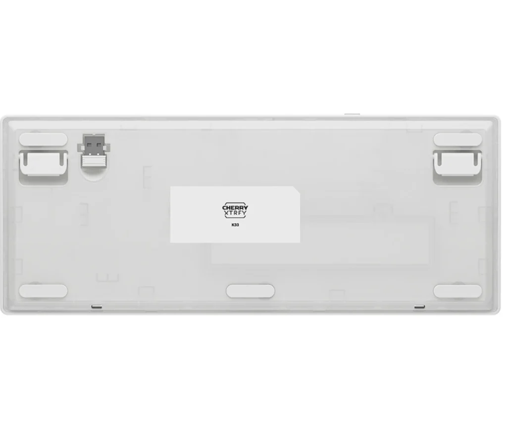 Bottom view of Cherry XTRFY K33 compact wireless gaming keyboard