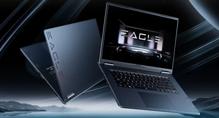 GIGABYTE EAGLE GL6J Design GIGABYTE EAGLE GL6J gaming laptop design showing front and rear chassis styling