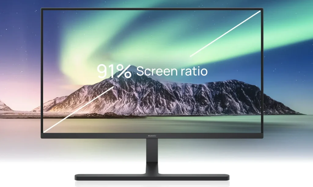 Huawei Monitor M273U Laucnches With 4K 160Hz IPS Panel and 320Hz Dual Mode 1 Huawei M273U monitor showing 91 percent screen-to-body ratio with ultra-thin bezels