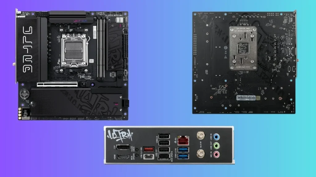 Colorful iGame B850M ULTRA-OC V14 AM5 motherboard with PCIe 5.0, WiFi 7, and rear connectivity ports