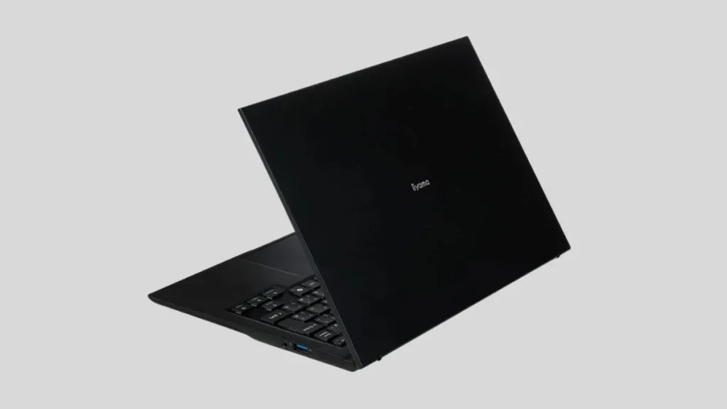 iiyama Panther Lake ultralight laptop showing slim 16.9mm design and lightweight body