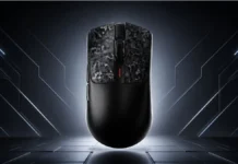 IPI Haze X Mouse Teased With PAW3955 Sensor and 0.1mm Rapid Trigger IPI Haze X mouse front view showing split top shell design with textured surface and scroll wheel