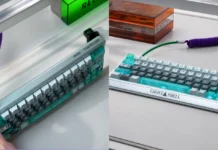 Iqunix Brings Ghost in the Shell EV63 Gaming Keyboards With Keytok Nova Magnetic Switches Iqunix Ghost in the Shell EV63 compact gaming keyboard with translucent cyan keycaps and custom coiled cable