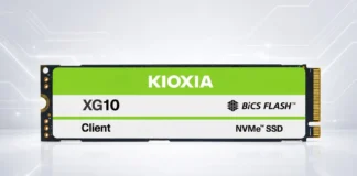 Kioxia XG10 PCIe 5.0 SSD Reaches 14 GB/s Speeds With DRAM and New BiCS8 NAND KIOXIA XG10 PCIe Gen 5 NVMe SSD with BiCS FLASH branding