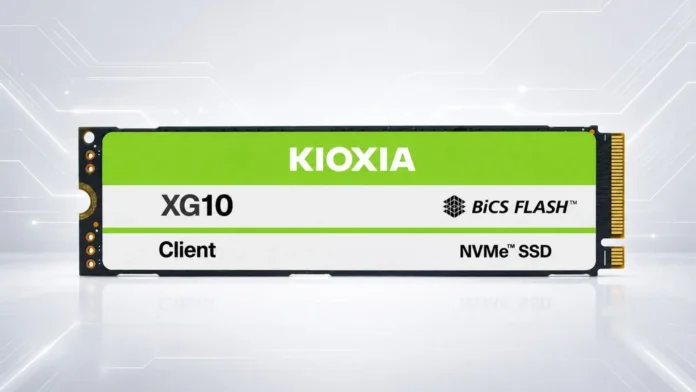 KIOXIA XG10 PCIe Gen 5 NVMe SSD with BiCS FLASH branding