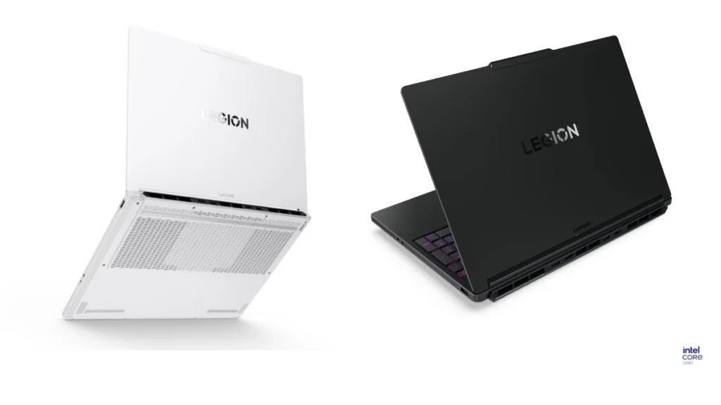 Lenovo Legion 5 15IAX11 gaming laptop rear design in black and white color options with cooling vents