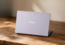 Lenovo Teases Ultra-Light YOGA Air 14 Ultra AI Laptop Ahead of May 19 Launch Lenovo YOGA Air 14 Ultra AI laptop placed on a wooden table