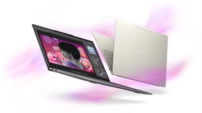 Lenovo Yoga Slim 7i lightweight laptop in floating design render