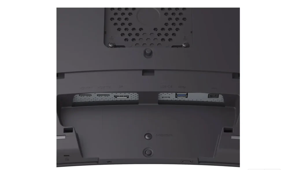 Rear ports and connectivity layout of the LG UltraGear 45GX950B OLED monitor