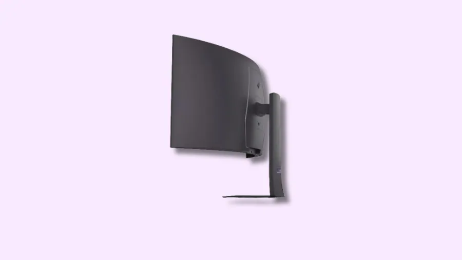 LG UltraGear 45GX950B side profile showing curved design and stand