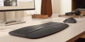 Logitech Signature Comfort Plus M850 L Debuts as Logitech’s First Palm-Cushion Mouse Logitech Signature Comfort Plus M850 L keyboard and mouse setup on an office desk with integrated palm cushion design
