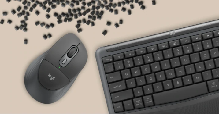 Logitech Signature Comfort Plus M850 L Debuts as Logitech’s First Palm-Cushion Mouse 2 Top view of Logitech Signature Comfort Plus keyboard and M850 L wireless mouse with graphite finish