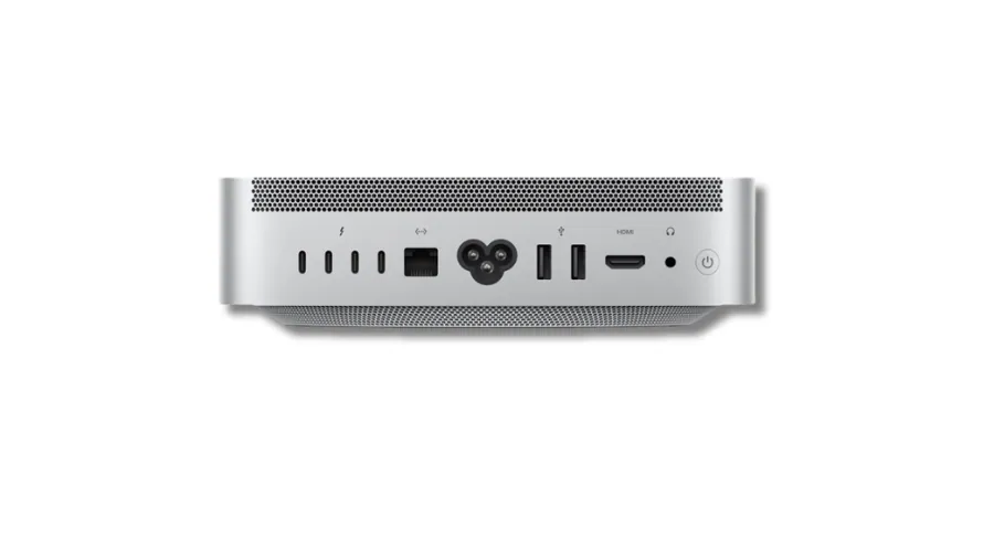 Rear I/O ports on Apple Mac Studio desktop computer