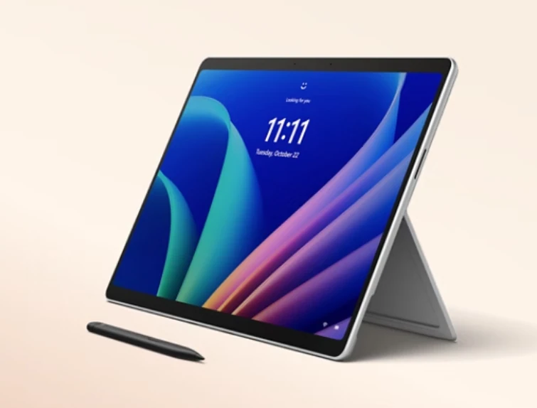 Microsoft Refreshes Surface Laptop 8 and Surface Pro 12 With Intel Core Ultra 2 Microsoft Surface Pro 12 tablet with kickstand and Surface Pen accessory