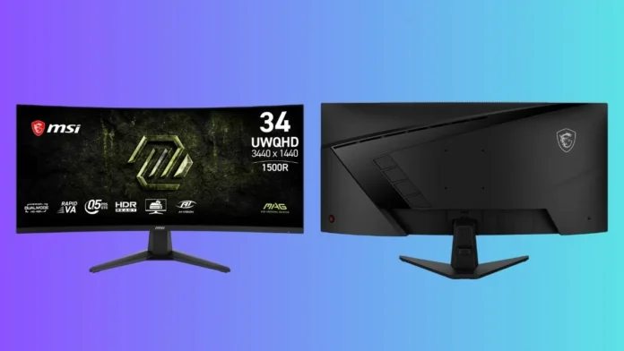 MSI MAG 346CQDF E20 Gaming Monitor MSI MAG 346CQDF E20 34-inch curved gaming monitor front and rear design