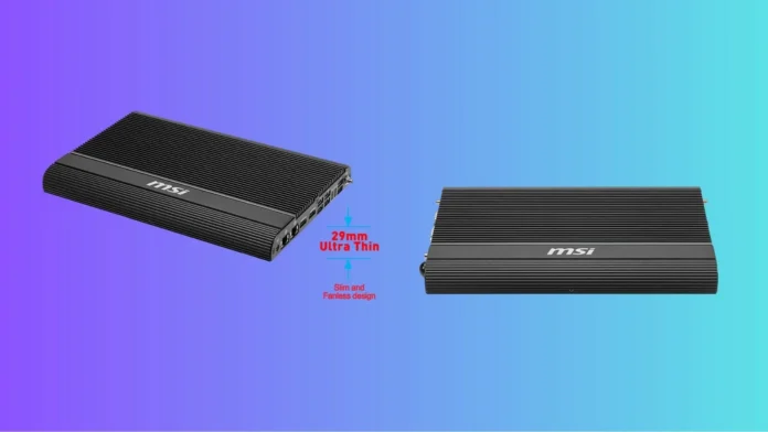 MSI MS-C936 slim fanless box PC with ultra-thin industrial chassis design