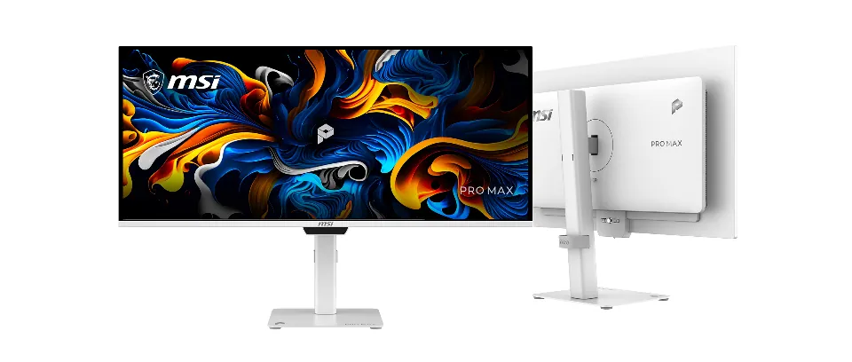 MSI Launches PRO MAX Series With QD-OLED Monitors, Ryzen AIO PCs, and Workstation Desktops 2 MSI PRO MAX ultrawide monitor with white creator-focused design