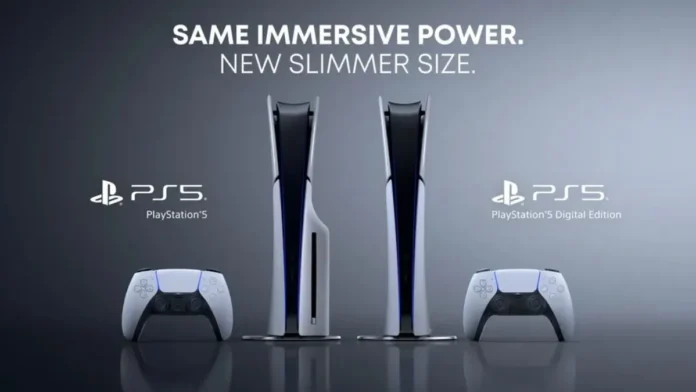 Sony PS5 Slim Digital and Disc Edition consoles showing updated pricing after $100 increase