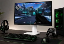 TCL FFALCON Launches 24.5-Inch 300Hz Fast IPS Gaming Monitor for $88 TCL FFALCON gaming monitor setup displaying Valorant gameplay beside RGB gaming PC